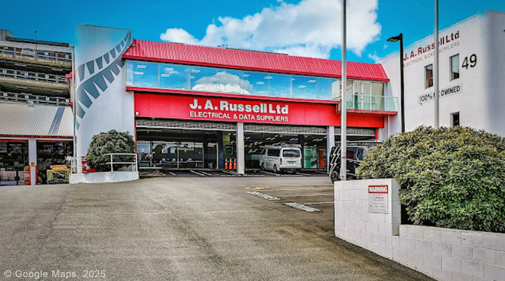 Exterior of the JA Russell building in Auckland where passive fire stopping was installed through the fire-rated floor.